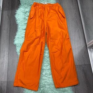 Men’s S/Women’s M: BDG/Urban Outfitters Baggy Ripstop Orange Parachute Pants